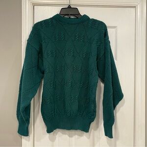 Vintage Brookcraft All American Sportswear Green Knit Sweater Women’s Small